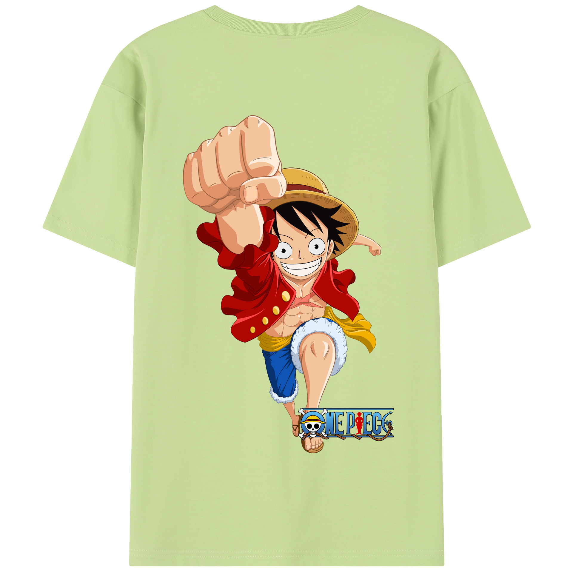 ワンピース モンキー・D・ルフィ ONE PIECE Monkey D. Luffy 綿100％半袖Tシャツ（背面プリント）